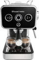 Кофеварка Russell Hobbs рожковая Distinctions 1.1л, молотый + чалды, черно-серебристый