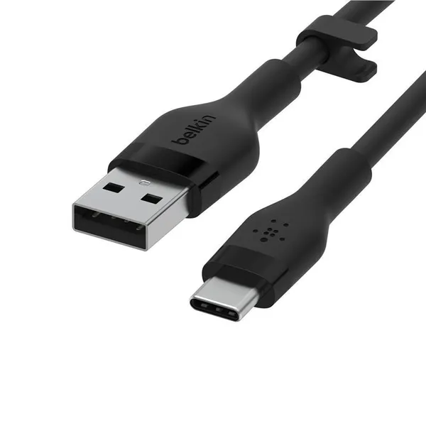 Кабель Belkin USB-A - USB-C силиконовый, с клипсой, 3m Black