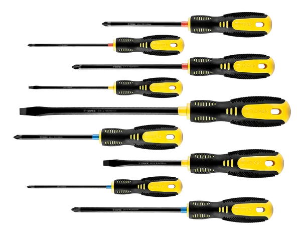 Викрутки TOPEX набір 9шт, SL,PH,PZ, сталь CrV