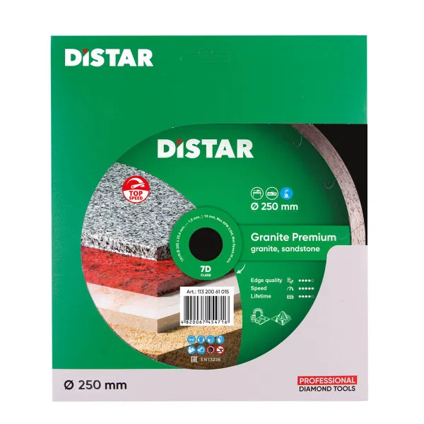 Круг алмазний відрізний Distar 1A1R 250 Granite Premium фото №3