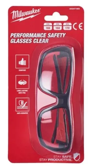 Купить Окуляри захисні PERFORMANCE MILWAUKEE з покриттям AS/AF (прозорі) (48 шт) со скидкой