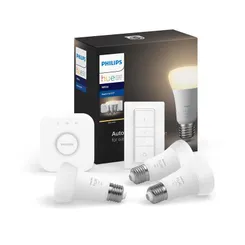 Стартовый комплект Philips Hue White (Bridge, Dimmer, лампа E27 White 3шт) фото