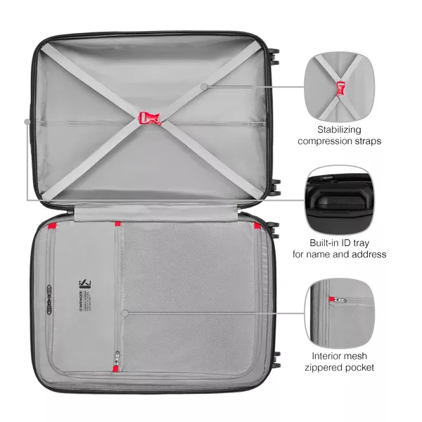 Валіза Wenger, Prymo, середня, пластик, 4 колеса, чорна в наявності