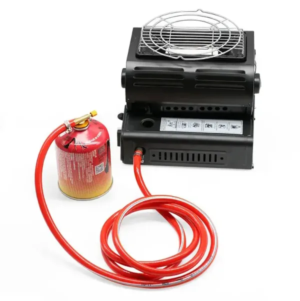 Портативный газовый обогреватель-плита 2 в 1 Yanchuan YC-808B с адаптером для бытового баллона фото №7