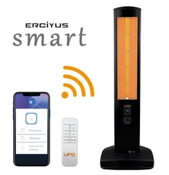 Інфрачервоний обігрівач UFO Erciyus Smart 2300 2.3 кВт, до 28 м2, колонного типу, IP24, мех. керування, пульт ДК, Wi-Fi фото