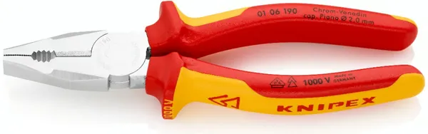 Плоскогубці силові хром-ванадієві 01 06 190