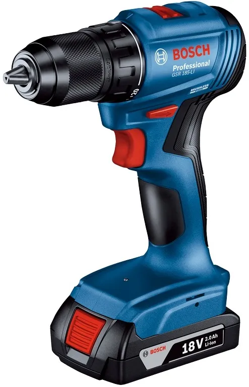 Шурупокрут-дриль акумуляторний Bosch GSR 185-LI 18В 2х2.0А·год 50Нм 500·1900об·хв 0.9кг