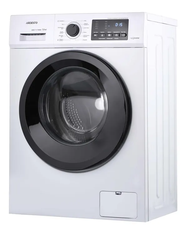 Стиральная машина ARDESTO фронтальная, 7кг, 1400, А+++, 48см, дисплей, пар, инвертор, подсвет.барабана, белый