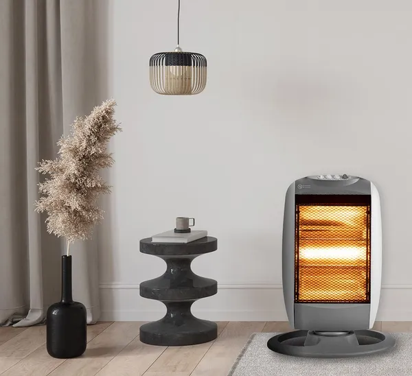 Купить Обогреватель инфракрасный Neo Tools, 1200Вт, галогенный нагрев. элемент, функция осцилляции, серый со скидкой