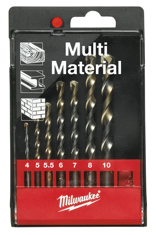 Набір свердл універсальних MILWAUKEE, MPD, (7шт), пластикова касета