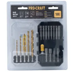 Набор бит и сверл 18 шт Procraft DBS-18 для шуруповерта в кейсе фото