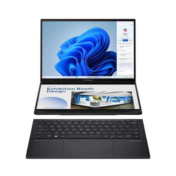 Ноутбук ASUS Zenbook Duo UX8406MA-QL104W 14" FHD OLED, Intel Ultra 9 185H, 32GB, F2TB, UMA, Win11, Сірий