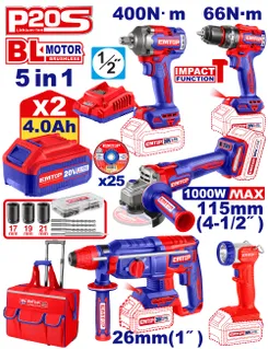 Набір інструментів акумуляторних EMTOP ECKL2059 фото