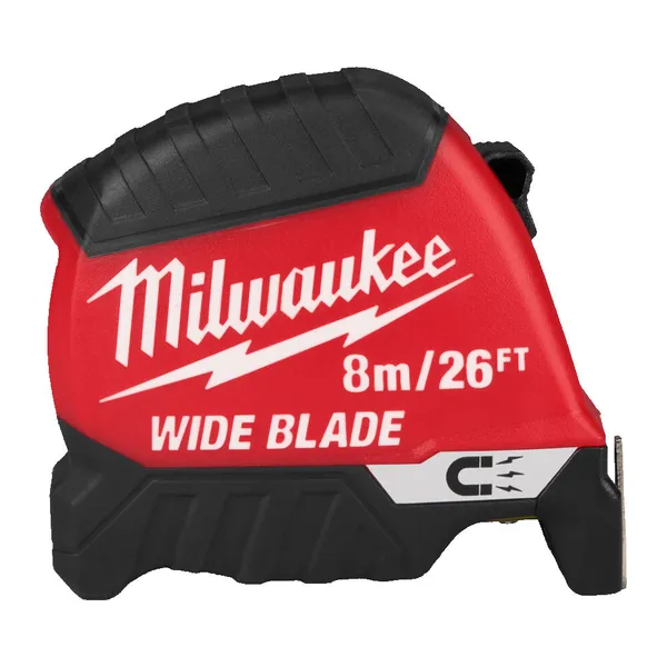 Рулетка магнітна WIDE BLADE MAGNETIC MILWAUKEE (Gen2), (полотно 35мм), 8м/26фт