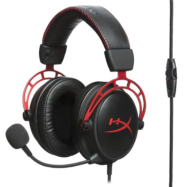 Гарнитура игровая HyperX Cloud Alpha, mini-jack/dual 3.5мм, 1.2м/2м черно-красный