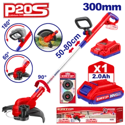 Триммер аккумуляторный EMTOP ELGT203285 (АКБ + ЗУ) фото