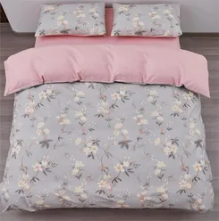 КПБ 1.5сп Ardesto Gloria, пододеяльник 160х220см, простынь 160х220см, наволочки (2) 50х70см, 100% хлопок, сатин, цветы розовый фото