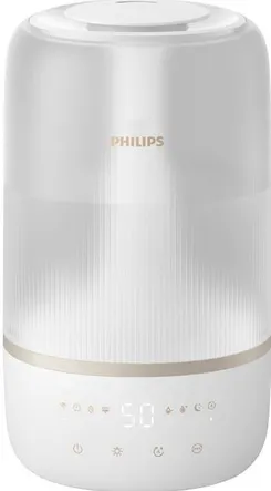 Увлажнитель воздуха Philips традиционное увл-ние Series 1001, 41м2, 3л, 275мл/ч, электр. упр-ние, режим сна, ночник, белый фото