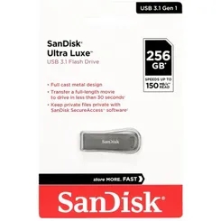 Накопичувач SanDisk  256GB USB 3.2 Type-A Ultra Luxe Срібний фото