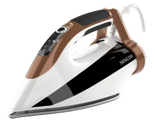 Утюг Sencor, 2800Вт, 330мл, паровой удар -195гр, постоянный пар - 55гр, керам. подошва, бело-коричневый