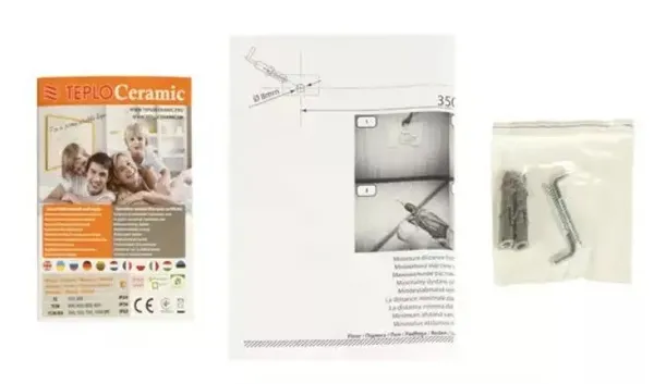 Купить Керамическая электронагревательная панель (ИК + конвекция) с терм.-рег. Teploceramic TCH-RA750-697771, до 15 м2, 90 х 60 см со скидкой