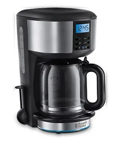 Кофеварка Russell Hobbs капельная Buckingham 1.25л, молотый, LED-дисплей, черно-серебристый фото