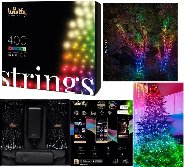 Гирлянда Smart LED Twinkly Strings RGBW 400 IP44 32м черный кабель