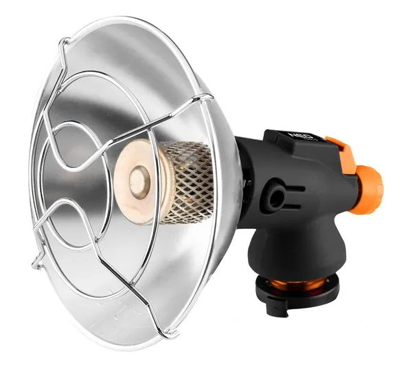 Купить Обогреватель газовый туристический Neo Tools, 92г/час, картриджный, регулятор, пьезоподжиг, черный