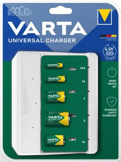 Зарядное устройство VARTA Universal Charger, для АА/ААА/C/D, 9V аккумуляторов фото