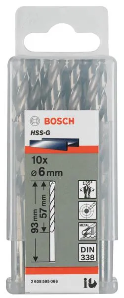 Свердло по металу Bosch HSS-G 10 мм., 5 шт.