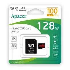 Карта памяти Apacer microSD 128GB C10 UHS-I R100MB/s + SD фото