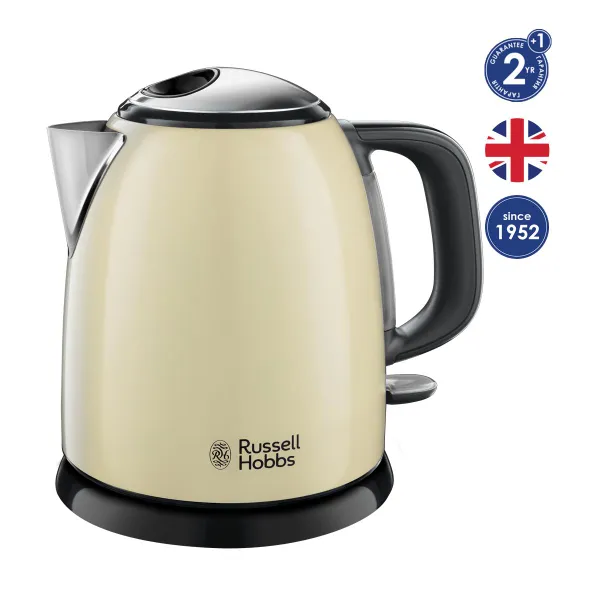 Электрочайник Russell Hobbs Colours Plus Mini 1л, металл, бежево-черный