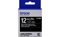Картридж зі стрічкою Epson LK4BWV принтерів LW-300/LW-400/LW-400VP/LW-600P/LW-700/LW-Z710/LW-900P/LW-1000P/LW-Z5000BE Vivid White/Black 12mm/9m фото