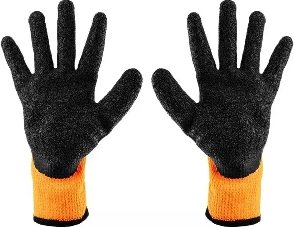 Перчатки рабочие Neo Tools, латексное покрытие, полиэстер, р.10, оранжево черные заказать