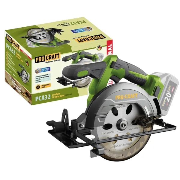 Акумуляторна циркулярна пила 165 мм Procraft PCA32 (без АБ та ЗП)