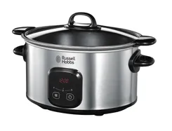 Повільноварка Russell Hobbs MaxiCook, 200Вт, чаша-6л, сенсорне керув., нерж. сталь, чорний фото