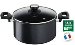 Каструля з кришкою Tefal Unlimited, 24см, 5.3л, алюміній, бакеліт, скло, чорний фото