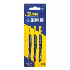 Пилки для лобзика 3 шт (дерево, ламінат, фанера, ДСП) Kubis 07-07-0144 фото