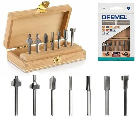 Фрези Dremel 660, набір 7шт, кейс