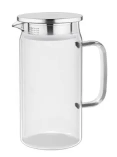 Кувшин с крышкой ARDESTO 1200мл, боросиликатное стекло, нержавеющая сталь, прозрачный