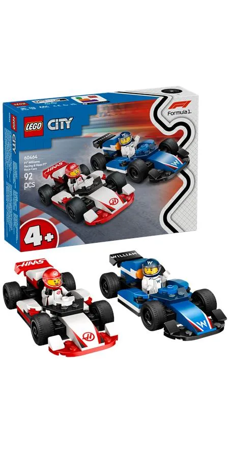 Конструктор LEGO City Автомобили для перегонов F1 команд Williams Racing и Haas F1