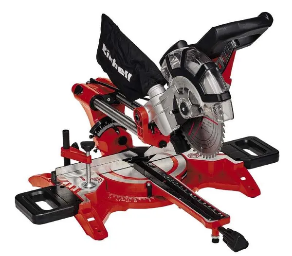 Пила торцовочная Einhell TC-SM 2131/2 Dual с протяжкой, 1800Вт, диск 210мм, длина реза 310мм, лазер, 11кг.