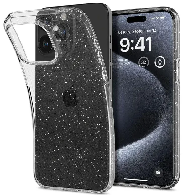 Чохол Spigen для iPhone 15 Pro, Liquid Crystal Glitter, Crystal Quartz