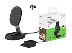 Зарядное устройство безпроводное Belkin 15Вт Stand Magnetic Qi2, черный фото