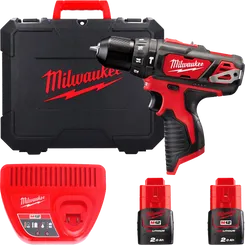 Дриль-шурупокрут з ударом акумуляторний MILWAUKEE, M12 BPD-202C (+ заряд.пристрій, 2 акум., кейс) фото