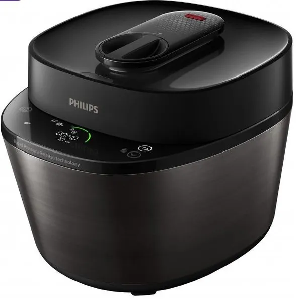 Мультиварка-скороварка Philips All-in-One Cooker, 1000Вт, чаша-5л, электронное управл., пластик, черный