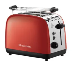 Тостер Russell Hobbs Colours Plus 1600Вт, підігрів, розморожування, метал., червоний фото