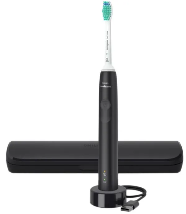 Щетка зубная электр. Philips Sonicare Gemini 3100, 31т. колеб/мин, насадок-1, футляр, черный