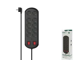 Удлинитель сетевой Hama 2м, 10хТип, 16А, фильтр, черный фото