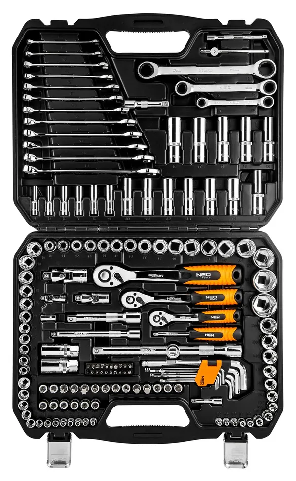 Набiр торцевих ключів Neo Tools, 1, 4, 3, 1/2" CrV, 150 шт. фото №2